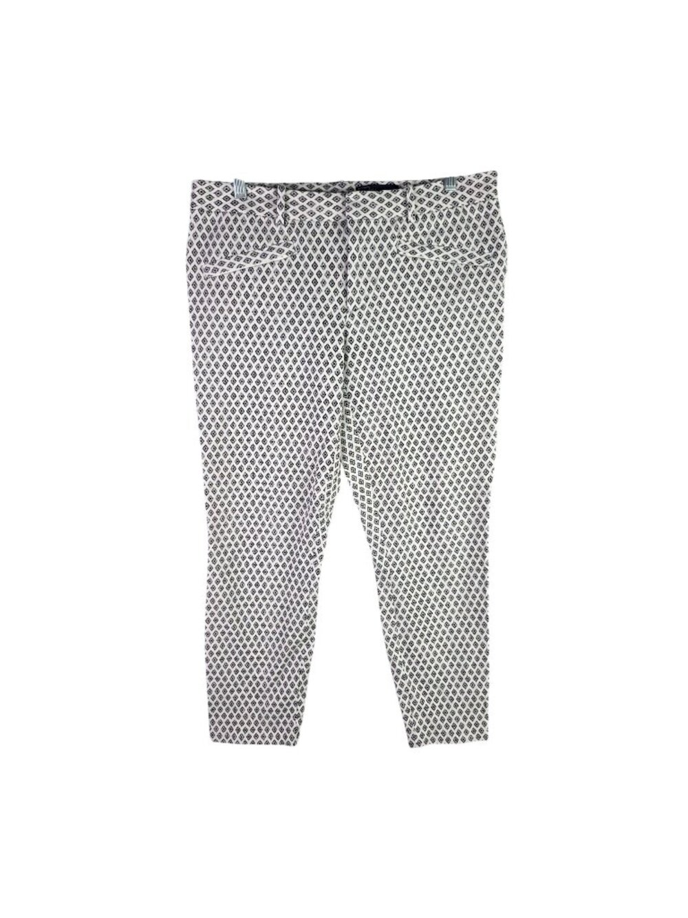 Womens Gap Black & White Geometric Print Ankle Pants Cotton Blend Size 12R